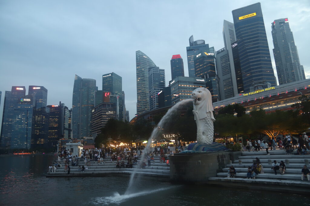 Singapour vue du Merlion